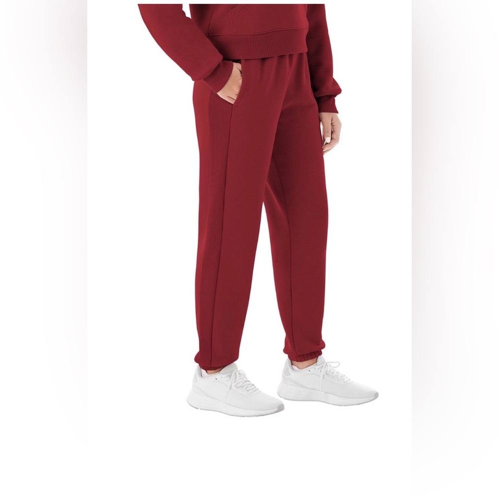 Member's Mark Dark Red Fleece Jogger Sweatpants Women’s Size Large